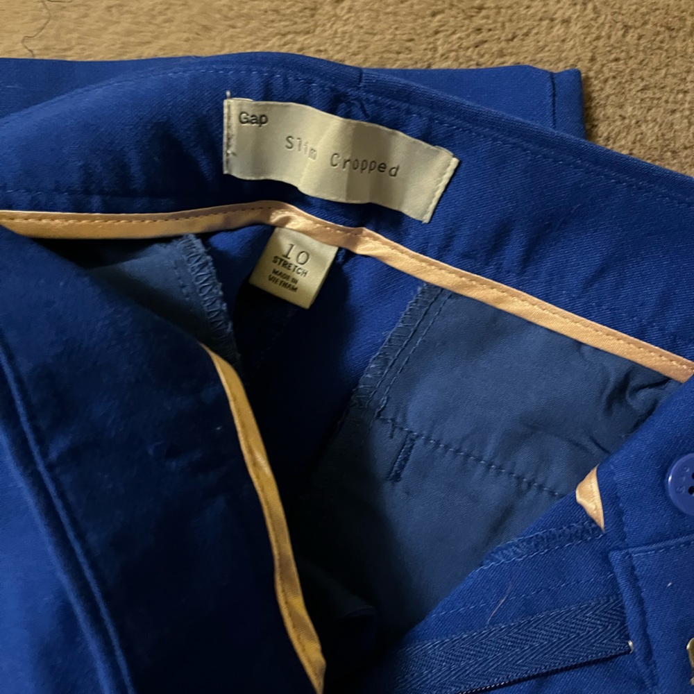Gap slim cropped bright blue dress pants - Picture 3 of 5